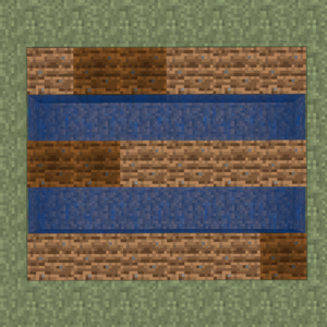 A farm consisting of alternating rows of water and farmland.