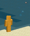 A player skipping pebbles on a pond.