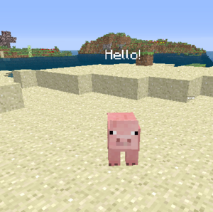 A labeled pig
